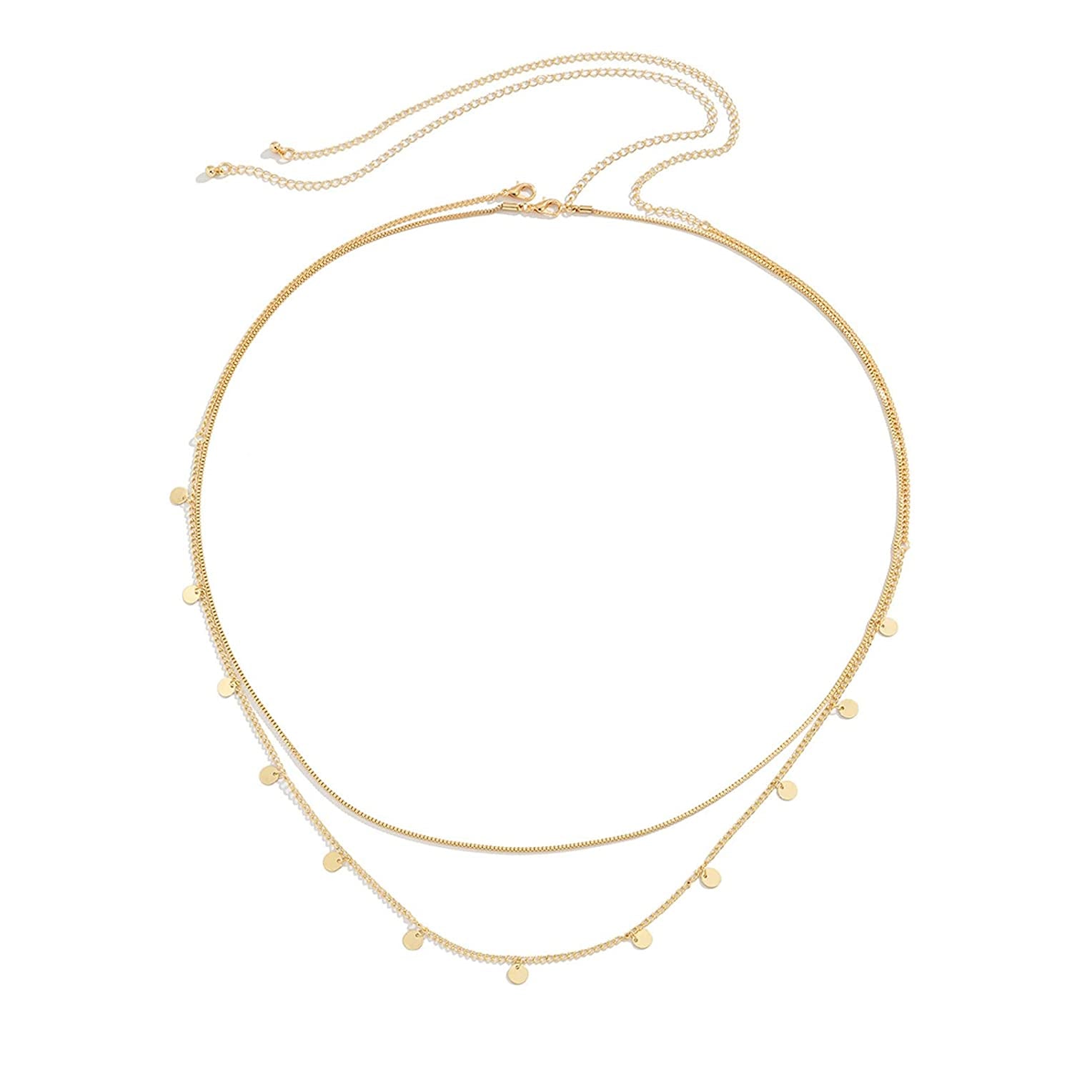 Simple Multilayer Waist Chain Beach Bikini Belly Waist Chain Adjustable Sequin Waist Belly Chain Summer Body Chain for Women and Girls (Waist Jewelry) Apparel & Accessories > Jewelry > Body Jewelry Courmoek   