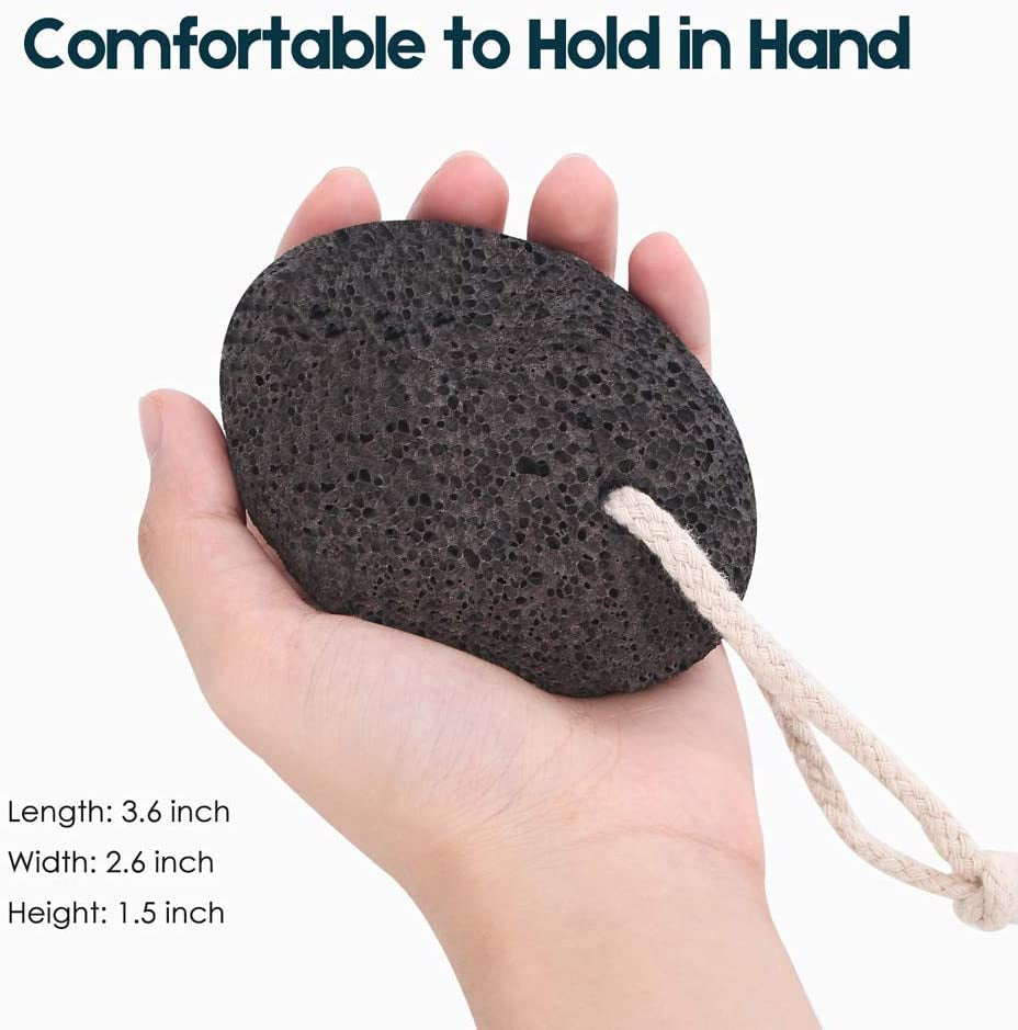 Vridale Pumice Stones for Feet Lava Pumice Stone Foot File Callus Removal Foot Scrubber for Hands Care Foot Exfoliation Dead Skin Remover with Handle Health & Beauty > Personal Care > Foot Care Vridale   