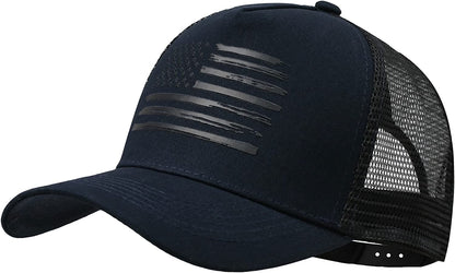 VIONLAN Baseball Cap American Flag Trucker Hat for Men Women 3D Embossed Logo Adjustable Outdoor Mesh Snapback Hat Apparel & Accessories > Clothing Accessories > Hats VIONLAN Navy/Black Flag  