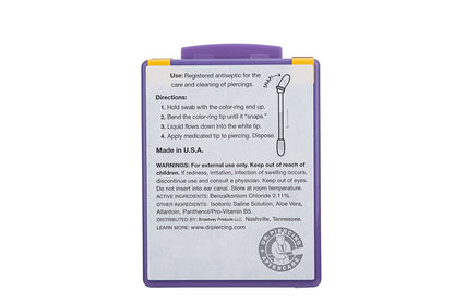 Dr. Piercing Aftercare Medicated Swabs Treat Ear, Nose, Belly, and Body Piercings - Gentle Saline Solution for Piercings - Cleaning Swab Helps Soothe & Hydrate Recovering Skin - 36 Swabs (1-Pack) Apparel & Accessories > Jewelry > Body Jewelry Dr. Piercing's Aftercare   