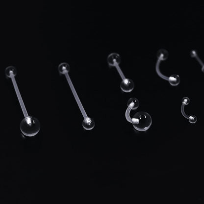 Piercingart 36Pcs Clear Piercing Retainers Bioflex Nose Tongue Nipple Belly Rings Eyebrow Lip Nose Studs Cartilage Tragus Earring Retainer Industrial Bar Plastic Piercing Jewelry for Surgery Apparel & Accessories > Jewelry > Body Jewelry PiercingArt   