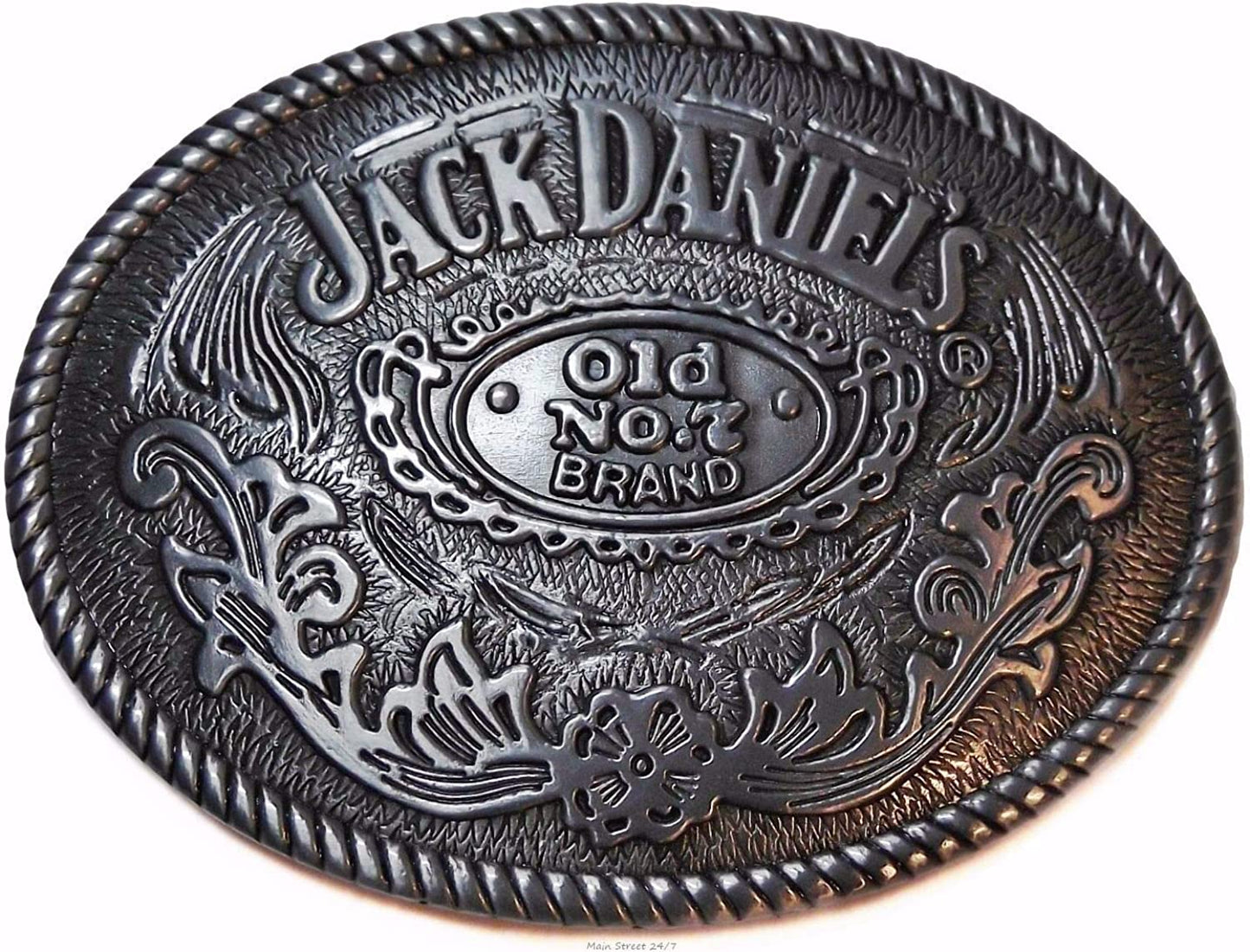 Classic Old No. 7 Brand Oval Pewter Belt Buckle Apparel & Accessories > Clothing Accessories > Belt Buckles Generic Branding   