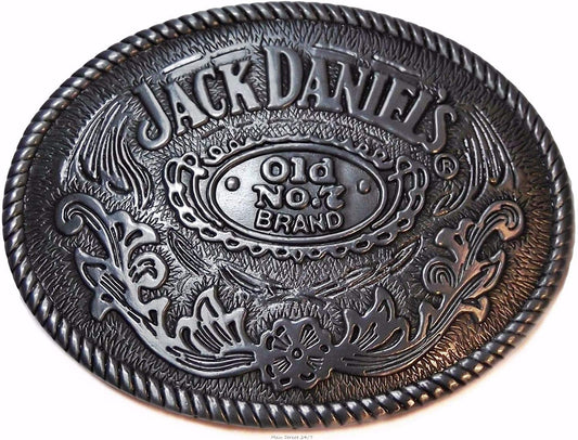 Classic Old No. 7 Brand Oval Pewter Belt Buckle Apparel & Accessories > Clothing Accessories > Belt Buckles Generic Branding   