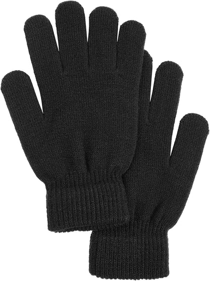 Simplicity Men/Women Winter Classic Solid Colored Knit Gloves Apparel & Accessories > Clothing Accessories > Gloves & Mittens Simplicity 38_black  