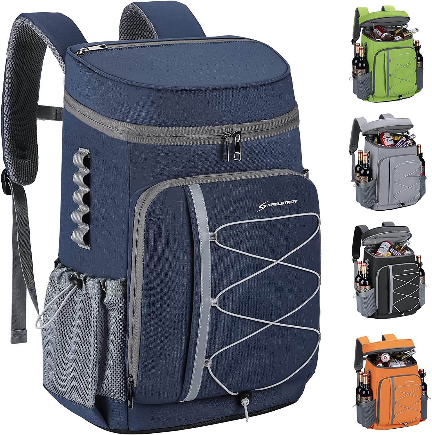 Maelstrom Cooler Backpack,35 Can Backpack Cooler Leakproof,Insulated Soft Cooler Bag,Camping Cooler,Beach Cooler,Ice Chest Backpack,Lightweight Travel Cooler Lunch Backpack for Hiking,Shopping Apparel & Accessories > Jewelry > Bracelets Maelstrom Blue  