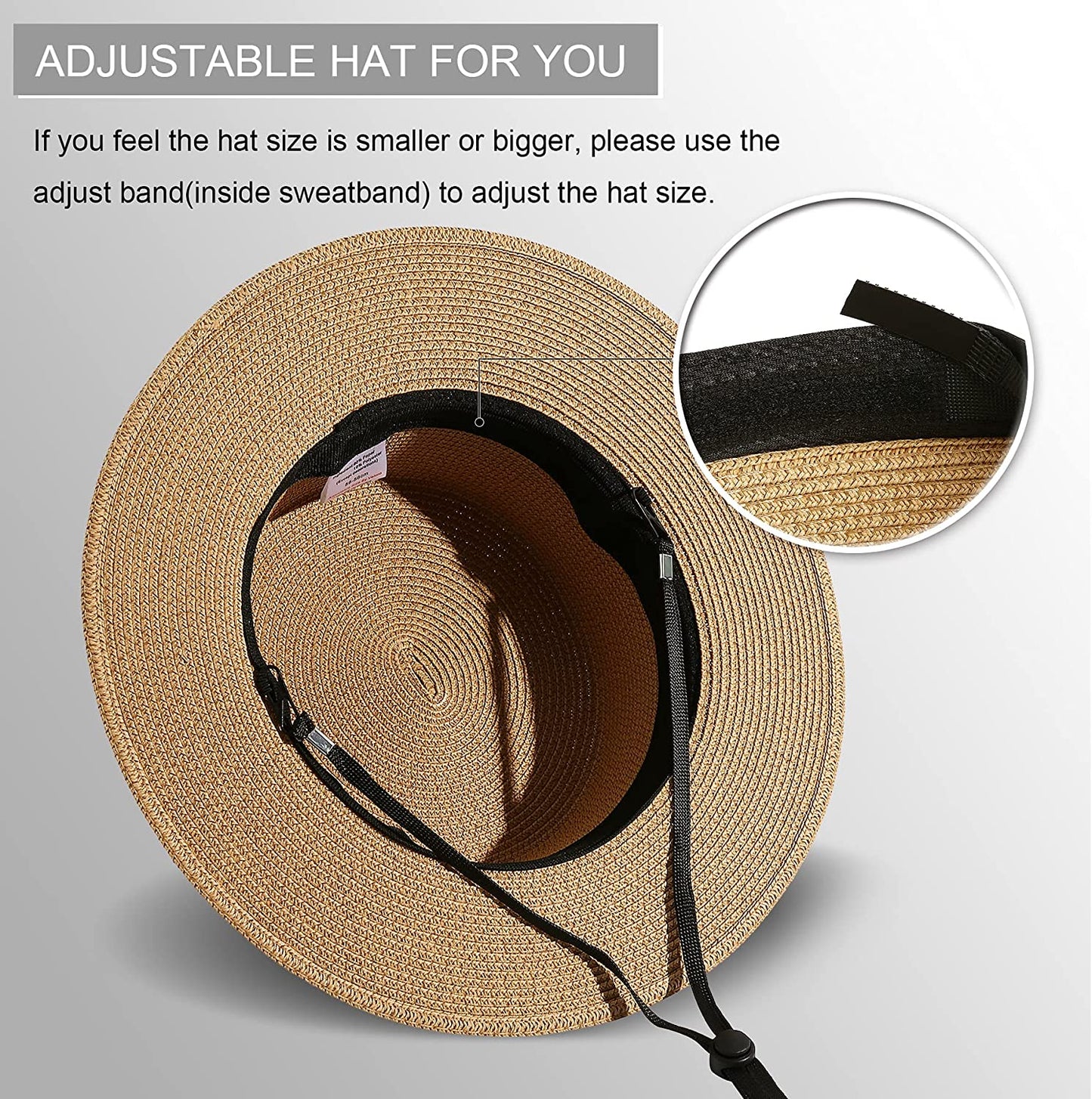 Lanzom Sun Hats for Women Wide Brim Straw Boater Hat Foldable Packable Beach Hat for Summer Apparel & Accessories > Clothing Accessories > Hats Lanzom   