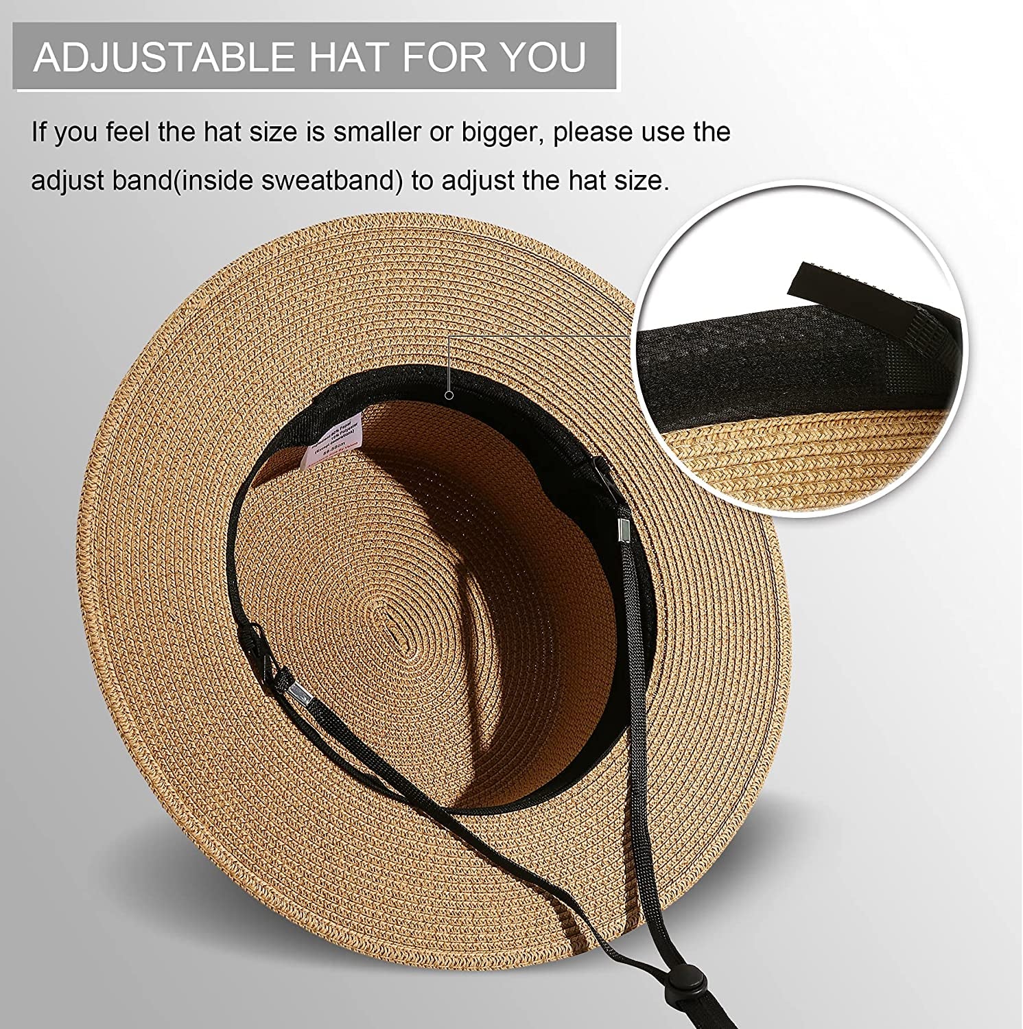 Lanzom Sun Hats for Women Wide Brim Straw Boater Hat Foldable Packable Beach Hat for Summer Apparel & Accessories > Clothing Accessories > Hats Lanzom   