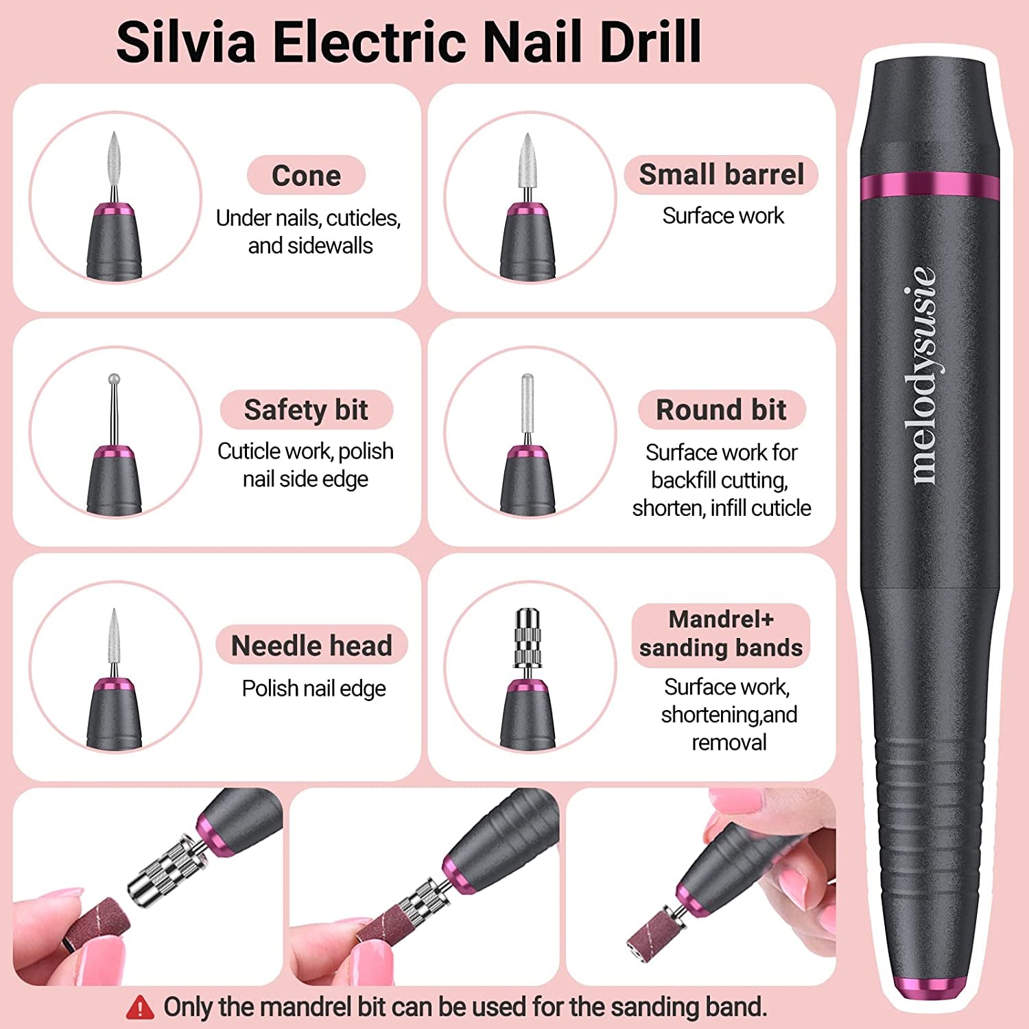 Melodysusie 85 in 1 Acrylic Nail Kit with Storage Bag Pink, Portable Electric Nail Drill, U V LED Nail Lamp, Manicure Tools Set, Compact Gel Nail Starter Kit, Nail Art Supplies DIY at Home Health & Beauty > Personal Care > Cosmetics > Cosmetic Tools > Nail Tools MelodySusie   