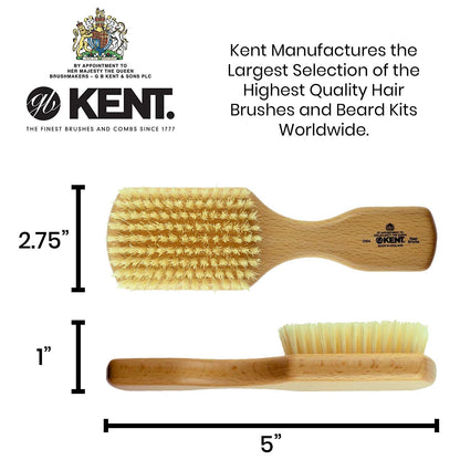 Kent OG4 Rectangular Club Beech Wood Pure White Bristle Gentleman'S Hair Brush - Medium / Thickness Hair Health & Beauty > Personal Care > Hair Care KENT   