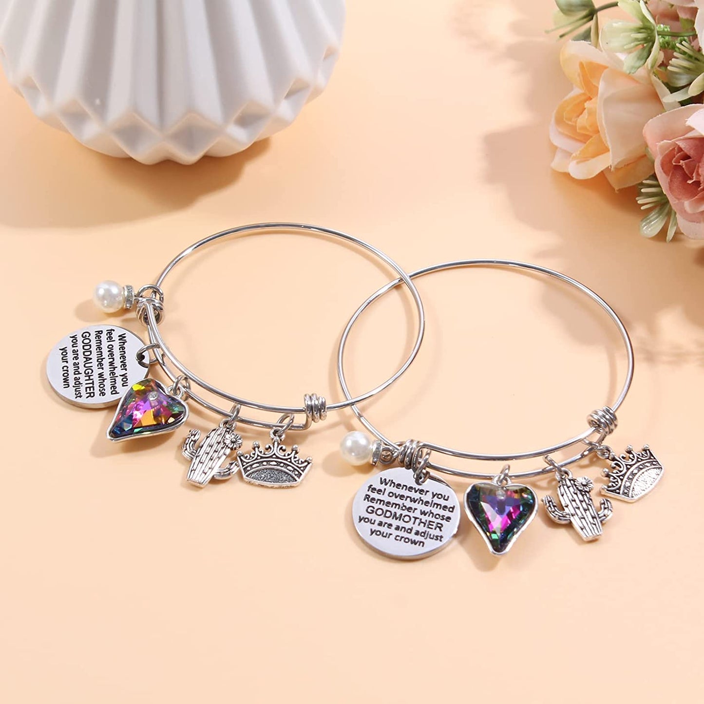 Inspirational Charm Bracelets Gifts for Aunt Mom Godmother Grandma Niece Sister Goddaughter Daughter Granddaughter Best Friend, Birthday Bangle Jewelry Gifts for Women and Teen Girls Apparel & Accessories > Jewelry > Bracelets Miss Pink   