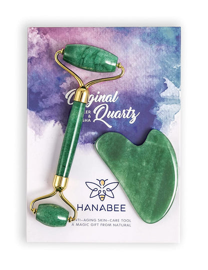 Gua Sha Facial Massage Tools,Rose Quartz Face Roller,Jade Roller for Face,Beauty Face Massager,Eye Massager,Reduce Wrinkles,Lymphatic Drainage,Face Lift.Hanabee Skin Care Sets & Kits (Pink) Health & Beauty > Personal Care > Cosmetics > Cosmetic Tools > Skin Care Tools HANABEE Dark Green  