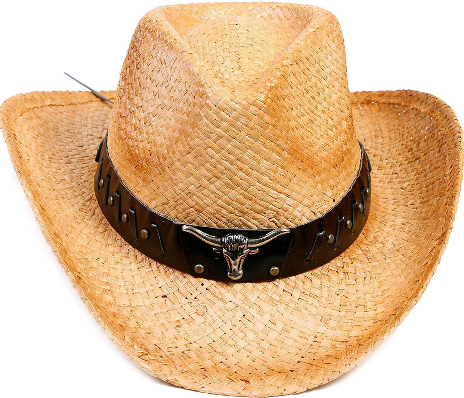 Livingston Men & Women'S Woven Straw Cowboy Hat W/Hat Band Apparel & Accessories > Clothing Accessories > Hats KYLIE MAX   