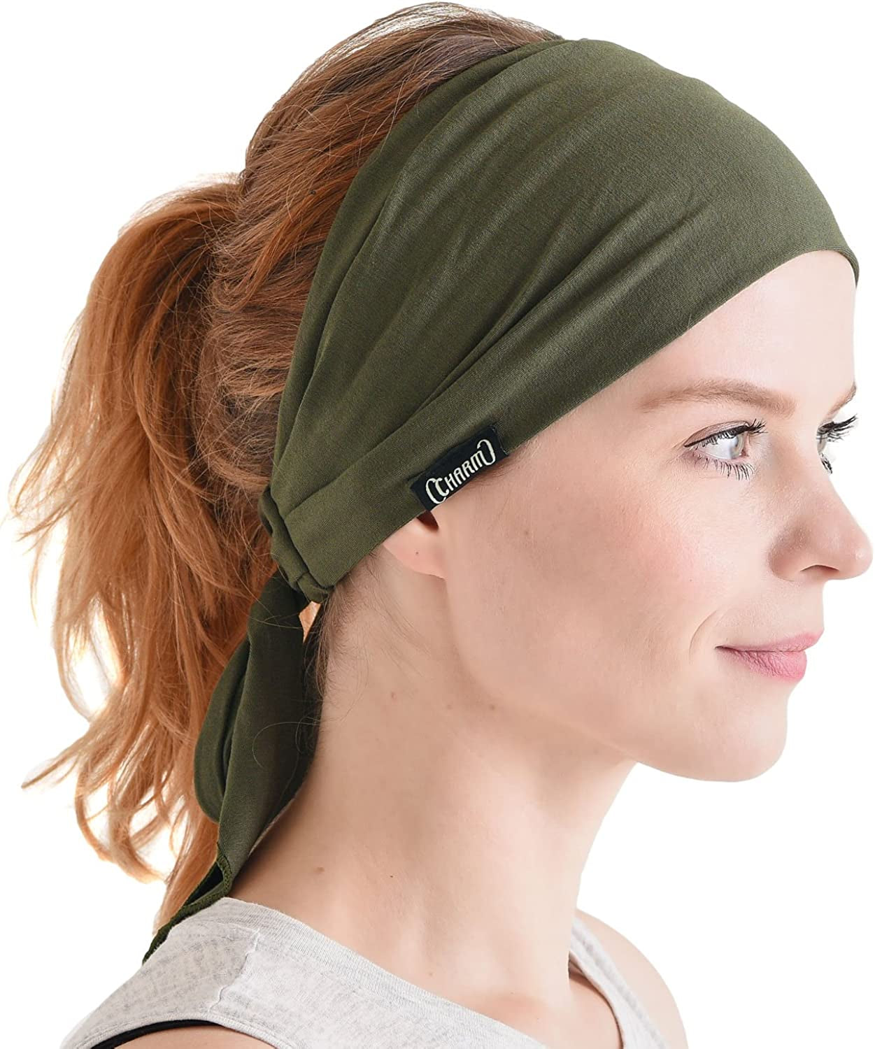 CHARM Japanese Headband Pirate Bandana - Men Ninja Head Wrap Women Hair Band Apparel & Accessories > Clothing Accessories > Bandanas & Headties Casualbox Khaki  