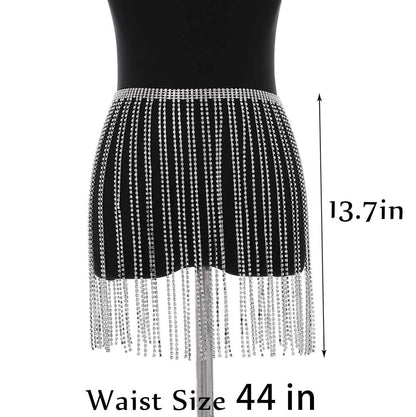 Barode Crystal Tassel Body Chains Belly Dance Skirts Rhinestones Sexy Bikini Summer Beach Hip Waist Chain Nightclub Jewelry Accessories for Women and Girls (Silver) Apparel & Accessories > Jewelry > Body Jewelry Barode   