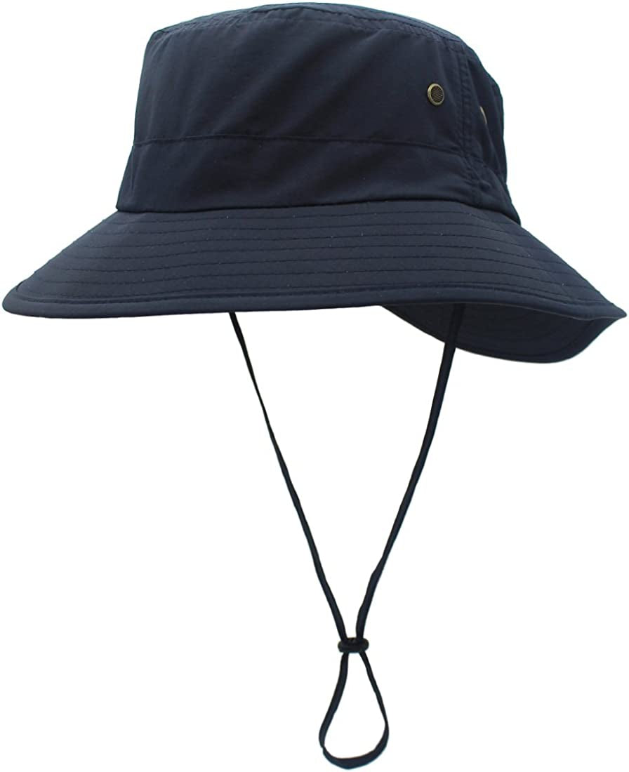 Llmoway Women Lightweight Safari Sun Hat Quick Dry Fishing Hat with Strap Cool Apparel & Accessories > Clothing Accessories > Hats LLmoway Navy Blue  
