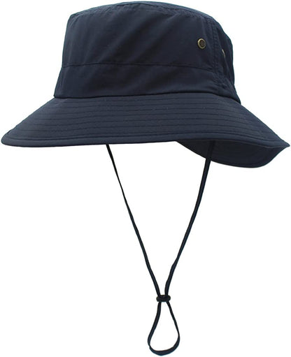 Llmoway Women Lightweight Safari Sun Hat Quick Dry Fishing Hat with Strap Cool Apparel & Accessories > Clothing Accessories > Hats LLmoway Navy Blue  
