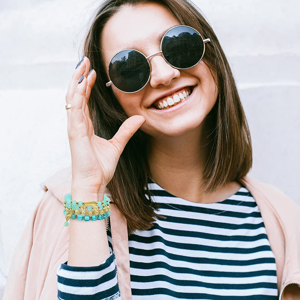Bohemian Bracelet Sets for Women - 6 Sets Stackable Stretch Bracelets Multi-Color Boho Jewelry for Women Hippie Bracelets Dainty Jewelry Best Friend Gift Apparel & Accessories > Jewelry > Bracelets VONRU   