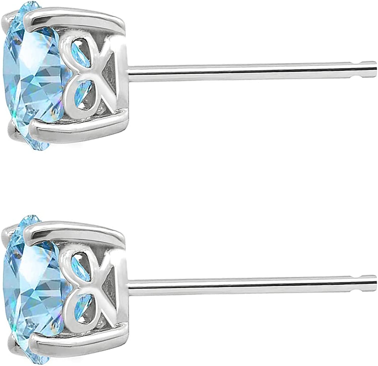 Collection Platinum or Gold Plated Sterling Silver Round-Cut Stud Earrings Made with Infinite Elements Zirconia Apparel & Accessories > Jewelry > Earrings Amazon Collection   