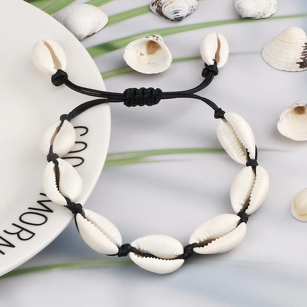 Summer Beach Shell Anklets Handmade Adjustable Leather Rope Legs Bracelets Boho Foot Chain Sandal Statement Jewelry Gift Friend Deft and Professional Apparel & Accessories > Jewelry > Anklets Generic   