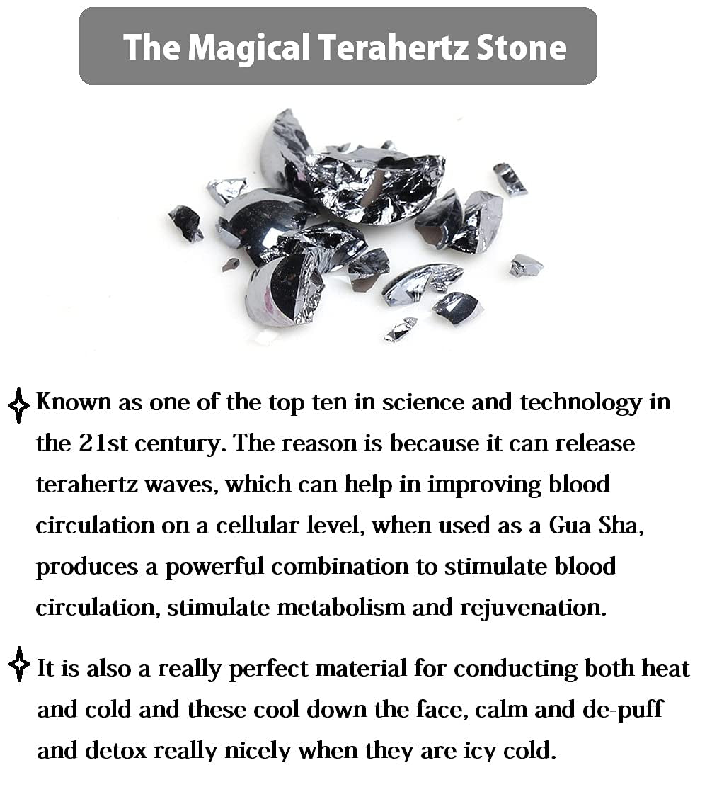 Authentic Terahertz Stone Gua Sha Scraping Tools Lymphatic Drainage Massager Facial Energy Beauty Tools Health & Beauty > Personal Care > Cosmetics > Cosmetic Tools > Skin Care Tools SAEEYCUE   