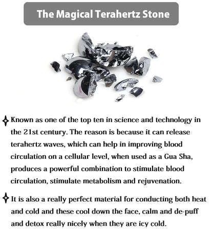 Authentic Terahertz Stone Gua Sha Scraping Tools Lymphatic Drainage Massager Facial Energy Beauty Tools Health & Beauty > Personal Care > Cosmetics > Cosmetic Tools > Skin Care Tools SAEEYCUE   