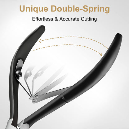 Cuticle Trimmer with Cuticle Pusher, Easkep Cuticle Remover Cuticle Nipper Professional Stainless Steel Cuticle Cutter Clipper Pedicure Manicure Tools for Fingernails and Toenails (D501-Black) Health & Beauty > Personal Care > Cosmetics > Cosmetic Tools > Nail Tools Easkep   
