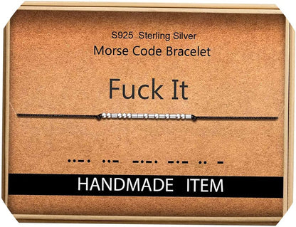Inspirational Gifts for Women Morse Code Bracelets for Women Funny Bracelet for Friend Funny Christmas Gift for Women Apparel & Accessories > Jewelry > Bracelets Monily 09-Fuck It  