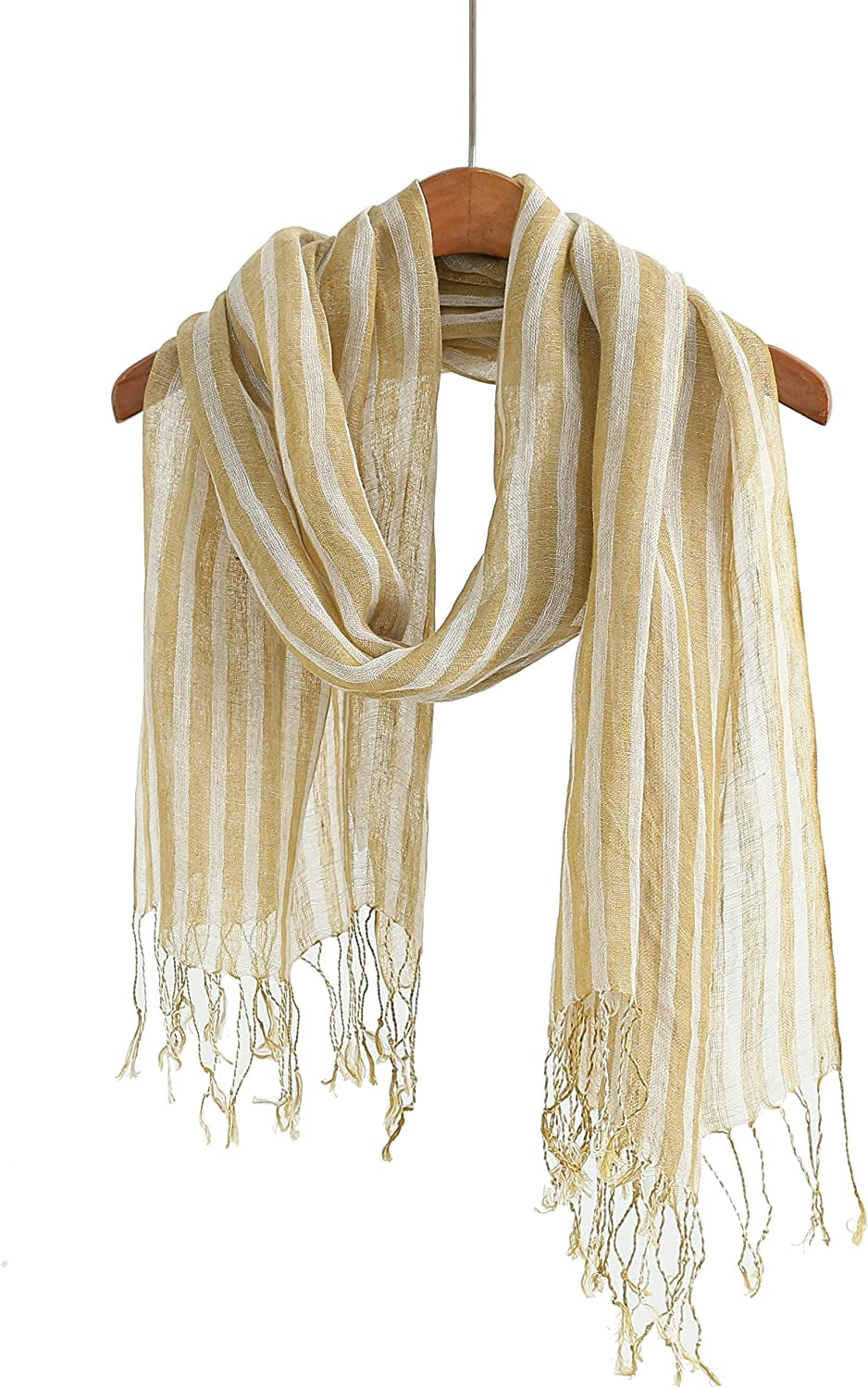 Jeelow Lightweight Summer Scarf Light Shawl Wrap Linen Feel Scarves for Men and Women Apparel & Accessories > Clothing Accessories > Scarves & Shawls Jeelow Yellow  