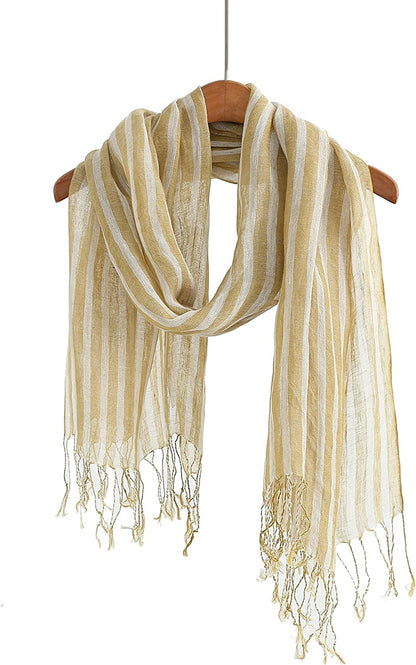 Jeelow Lightweight Summer Scarf Light Shawl Wrap Linen Feel Scarves for Men and Women Apparel & Accessories > Clothing Accessories > Scarves & Shawls Jeelow Yellow  