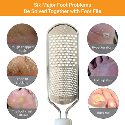 Colossal Foot Rasp Foot File and Callus Remover, Best Foot Care Pedicure Metal Surface Tool to Remove Hard Skin, Can Be Used on Both Wet and Dry Feet, Surgical Grade Stainless Steel File Health & Beauty > Personal Care > Foot Care Whiteh   