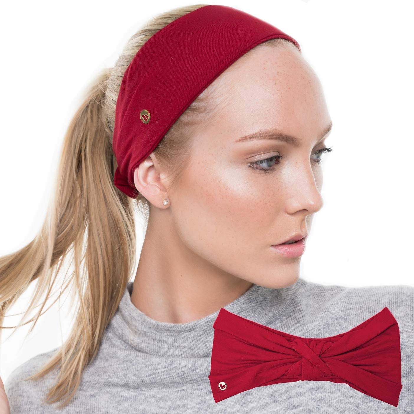 BLOM Original Headbands for Women Wear for Yoga, Fashion, Working Out, Travel or Running Multi Style Apparel & Accessories > Clothing Accessories > Headwear BLOM Red  