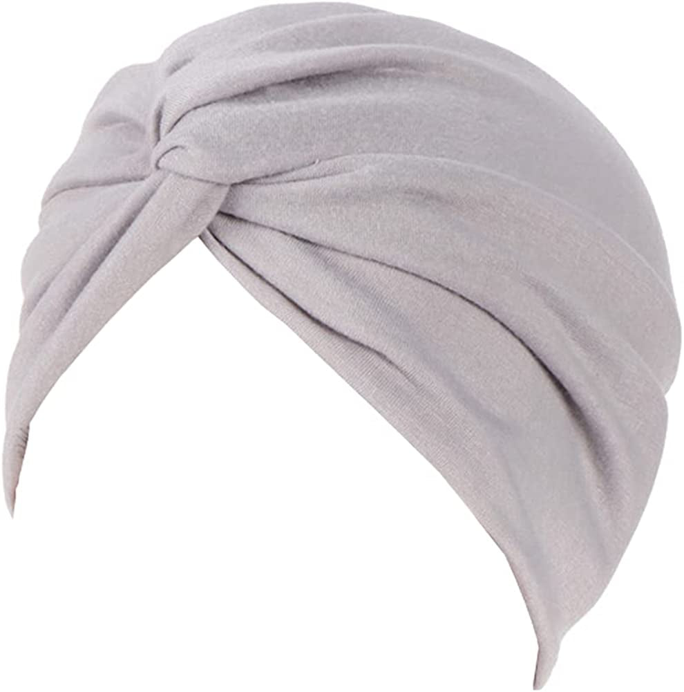 Beauty YFJH Chemo Sleep Turban Headwear Scarf Beanie Cap Hat for Cancer Patient Hair Loss Apparel & Accessories > Clothing Accessories > Headwear beauty YFJH Light Gray  