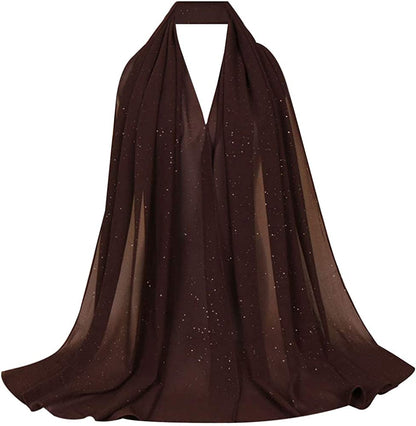 Women Solid Color Muslim Headscarf Turban Lightweight Jersey Hijab Scarf Wrap Apparel & Accessories > Clothing Accessories > Scarves & Shawls EDITHA 02985coffee One Size 