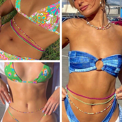 RLMOON 24-50Inch Waist Beads for Women African Waist Beads plus Size Layered Belly Bead Body Chain Waist Beads Colorful Waist Jewelry(8Pcs) Apparel & Accessories > Jewelry > Body Jewelry RLMOON   
