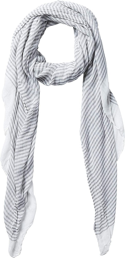 Hadley Wren Women'S Lightweight Summer Insect Shield Scarf Apparel & Accessories > Clothing Accessories > Scarves & Shawls Hadley Wren Stripe Gray  