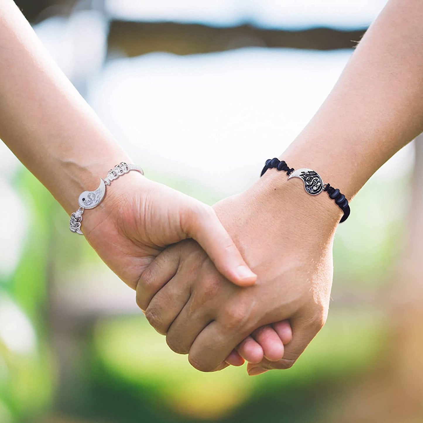 Link Chain Bracelets for Women Men Best Friend Bracelets 2 Matching Yin and Yangs Adjustable Rope Bracelets for Friendship Relationship Boyfriend Trendy Dainty Simple Fashion Style (A, One Size) Apparel & Accessories > Jewelry > Bracelets Generic   