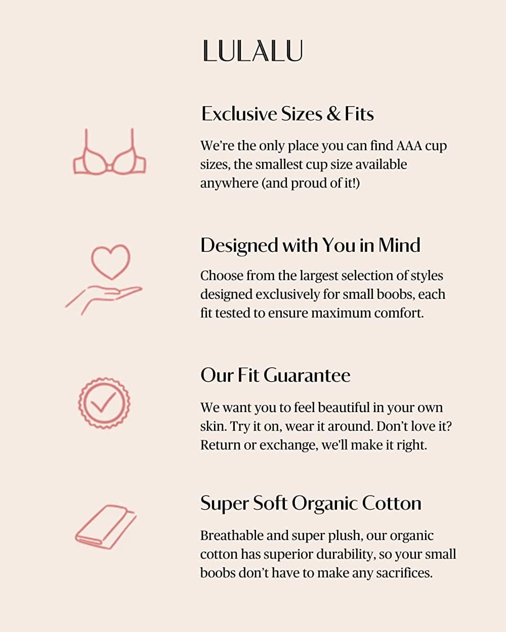 Delilah - Women’S Organic Cotton Wireless T-Shirt Bra, Removable Pads - AAA, AA, a for Small Boobs - Tagless