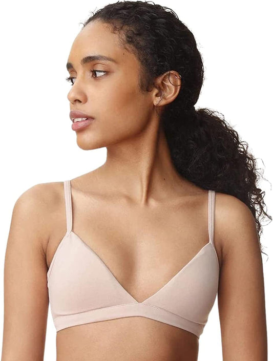 Delilah - Women’S Organic Cotton Wireless T-Shirt Bra, Removable Pads - AAA, AA, a for Small Boobs - Tagless Nude / 38A