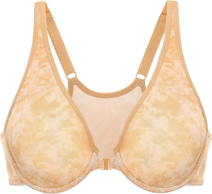 DELIMIRA Women'S Racerback Front Closure plus Size Seamless Comfort Underwire Bra Smoke Fills the Air (Color of Skin) / 38E