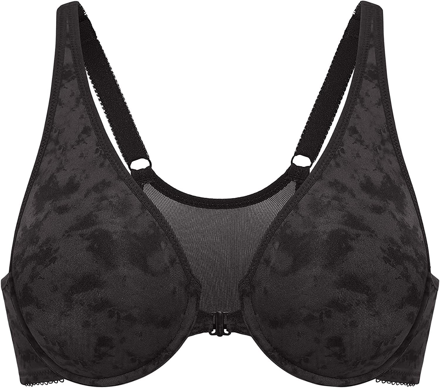 DELIMIRA Women'S Racerback Front Closure plus Size Seamless Comfort Underwire Bra Smoke Fills the Air (Dark Grey) / 32C