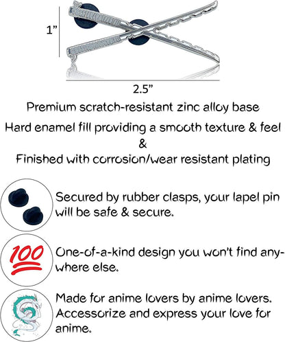 Demon Slayer Sword Katana Lapel Pins in Various Styles