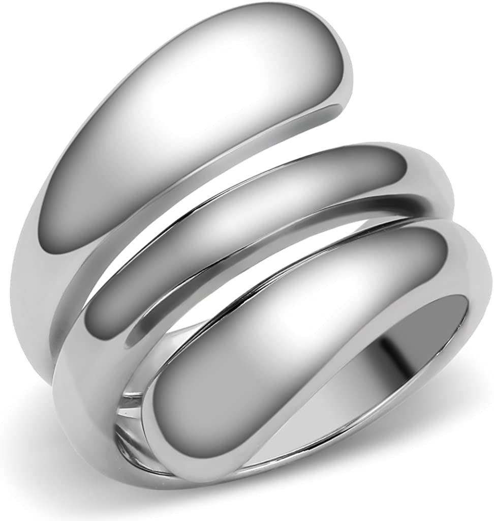 Designer Style 316 Stainless Steel Plain Women'S Fashion Ring 10