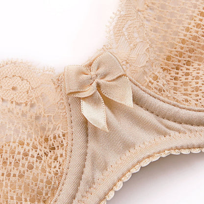 Deyllo Women'S Sexy Lace Balconette Bra See through Demi Unlined Bras Mesh Sheer Underwire