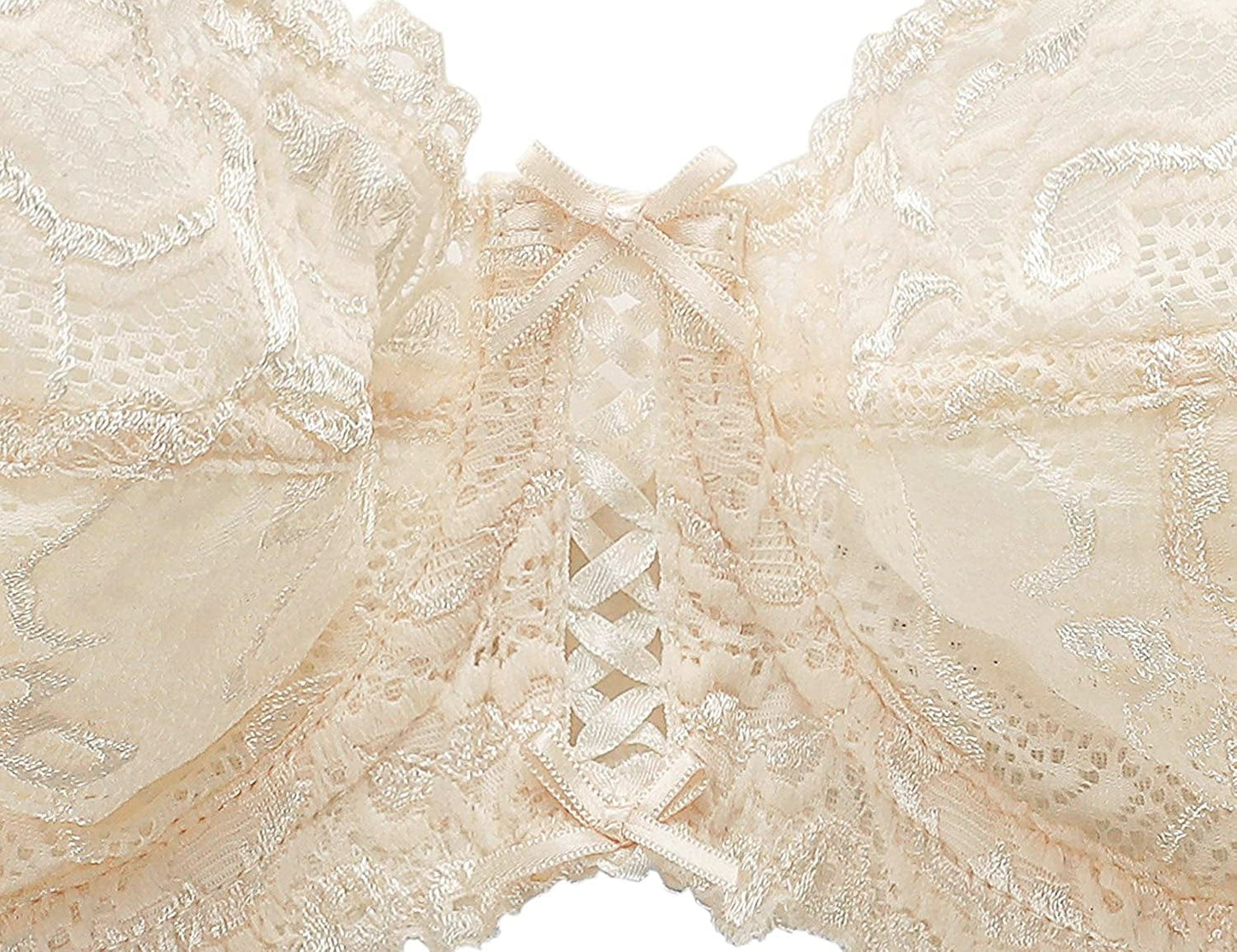 Deyllo Women’S Sheer Lace Bra Underwire Unlined Bra Full Coverage n Padded