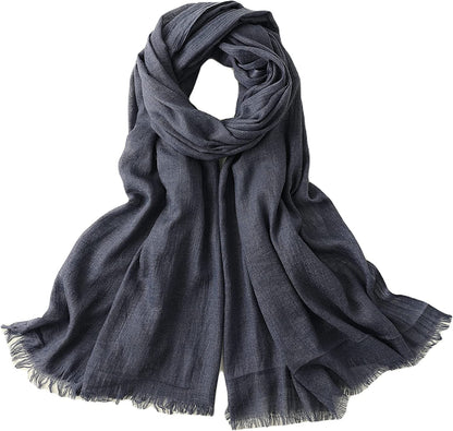 Jeelow Cotton Feel Scarf Shawl Wrap Soft Lightweight Scarves and Wraps for Men Women Apparel & Accessories > Clothing Accessories > Scarves & Shawls Jeelow   