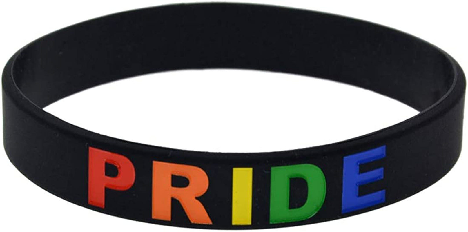 CHOORO LGBT Bracelet Gay Pride Bracelets Rainbow Silicone Rubber Wristbands LGBTQ Jewelry Gay Pride Gifts Apparel & Accessories > Jewelry > Bracelets CHOORO pride(black)  