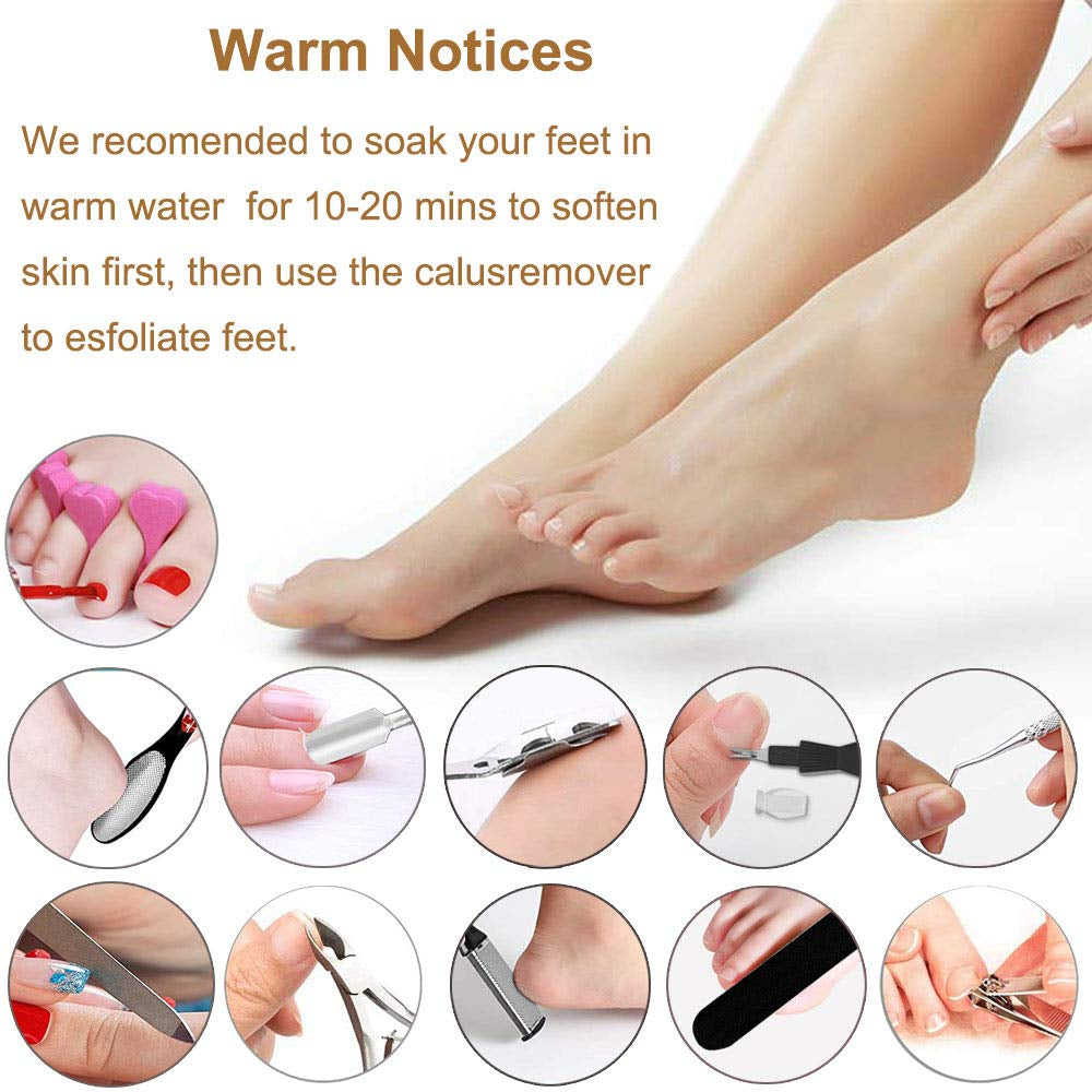 Linkhood Professional Pedicure Tools Set(20 in 1), Foot Care Pedicure Kit Stainless Steel Foot Rasp Foot Dead Skin Remover Pedicure Kit for Men Women Mother’S Day Gift Health & Beauty > Personal Care > Foot Care Linkhood   