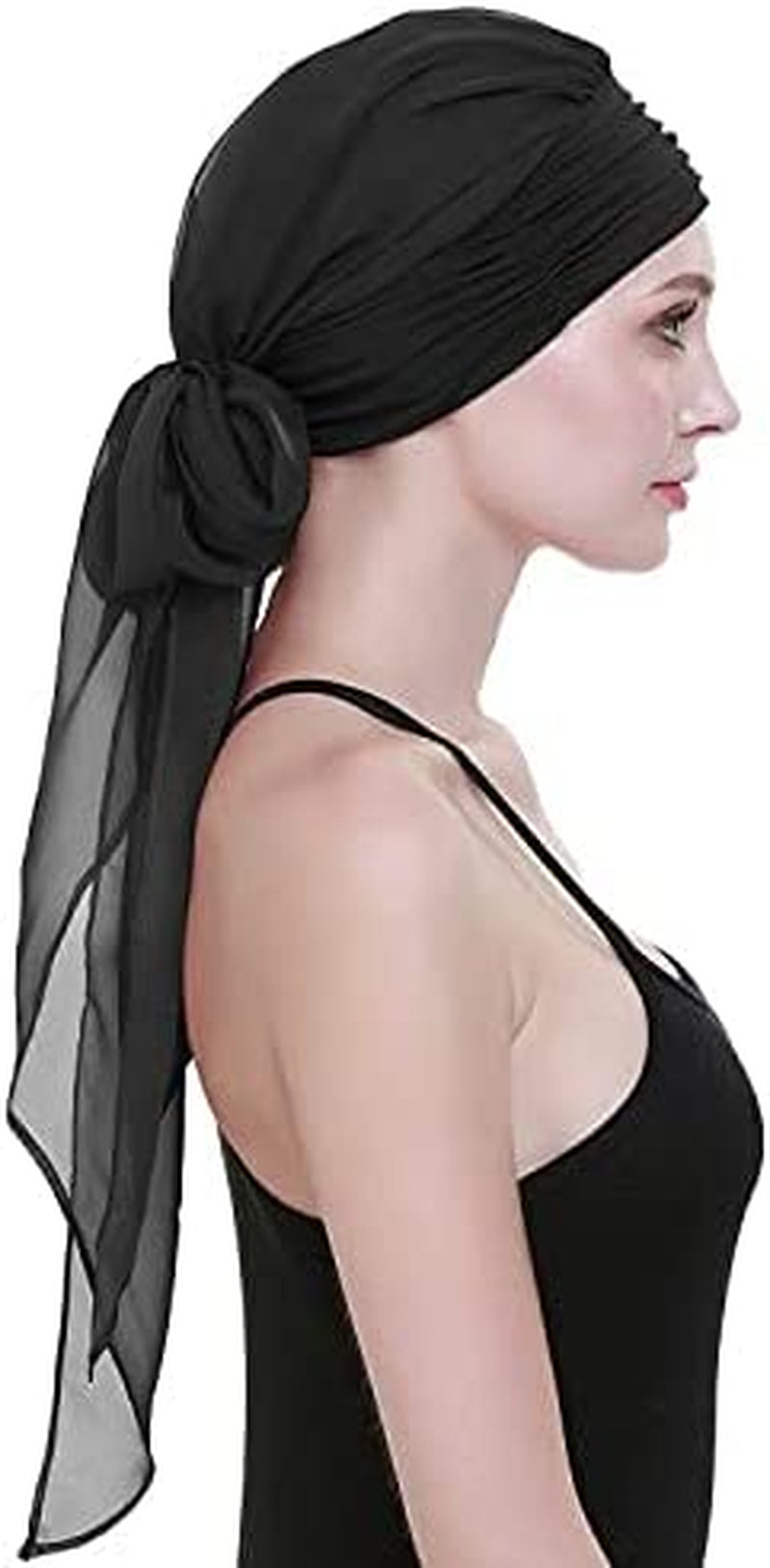 Chemo Headwear Headwrap Scarf Cancer Caps Gifts for Hair Loss Women Apparel & Accessories > Clothing Accessories > Bandanas & Headties FocusCare Both Black  