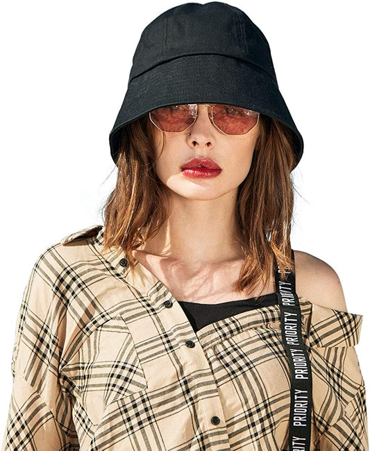 CACUSS Women'S Foldable Floral Bucket Hat Rolled Brim with Bowknot (Pm094Black) Apparel & Accessories > Clothing Accessories > Hats CACUSS   