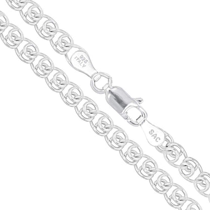 Sterling Silver Italian Love Heart Chain Solid 925 Italy Infinity Promise Necklace Apparel & Accessories > Jewelry > Anklets Sac Silver 4.8mm − 28"  